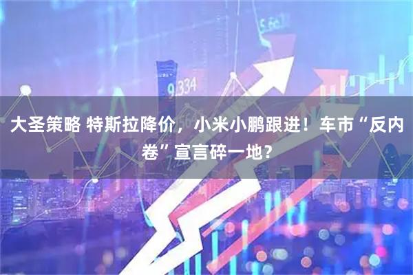大圣策略 特斯拉降价，小米小鹏跟进！车市“反内卷”宣言碎一地？