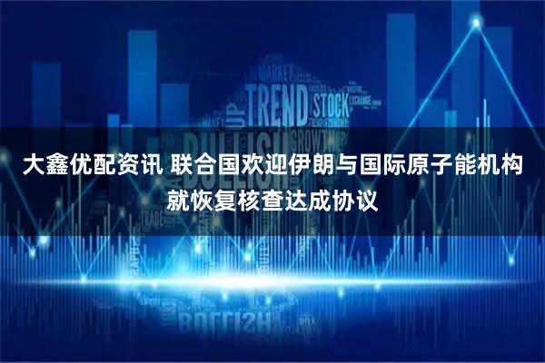 大鑫优配资讯 联合国欢迎伊朗与国际原子能机构就恢复核查达成协议