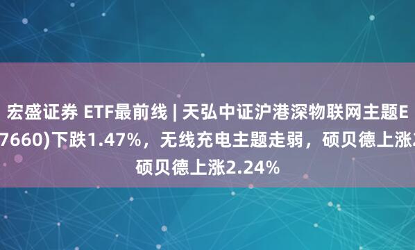 宏盛证券 ETF最前线 | 天弘中证沪港深物联网主题ETF(517660)下跌1.47%，无线充电主题走弱，硕贝德上涨2.24%